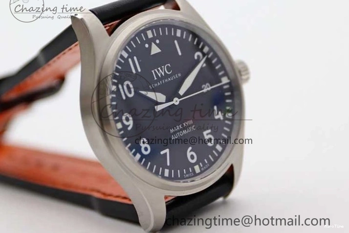 MIROTIME 0506 Vibrant Mark XVIII IW327001 SS M+F 1:1 Best Edition Black Dial on Black Leather Strap A 7055